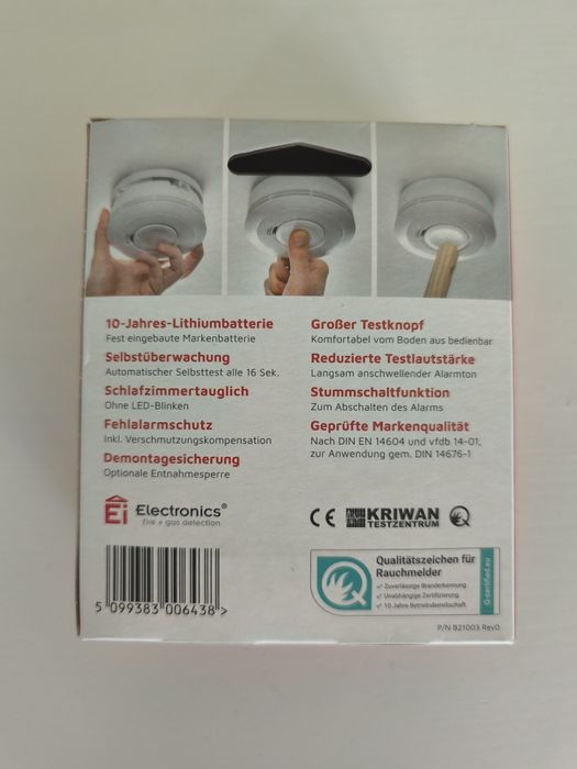 Czujniki dymu Ei Electronics Ei650 3 sztuki Nowe