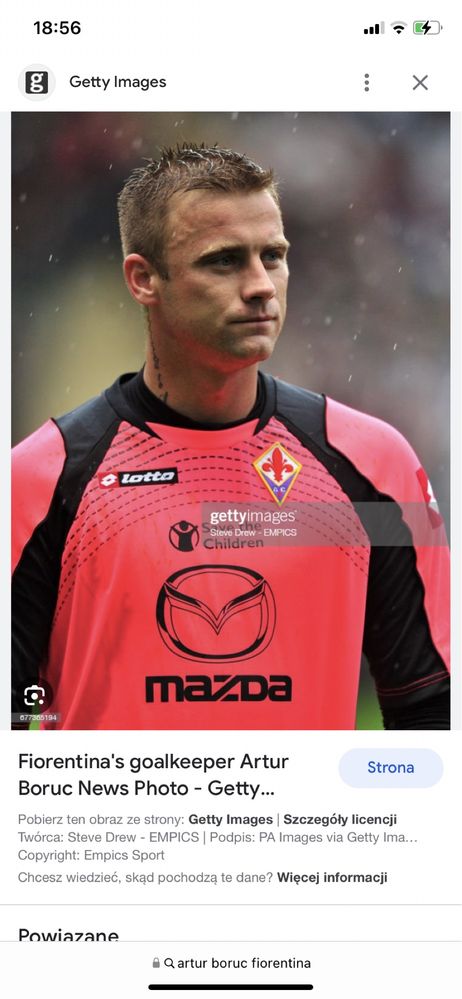 Koszulka pilkarska Fiorentina Artur Boruc Legia Warszawa