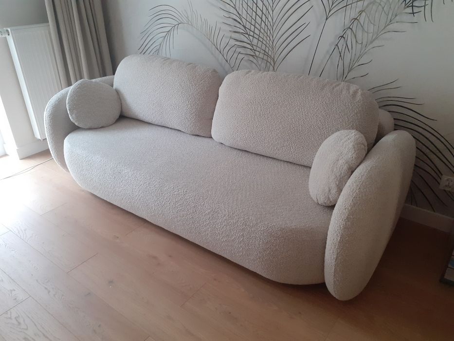 Sofa kanapa nowa rozkładana, wzór baranek