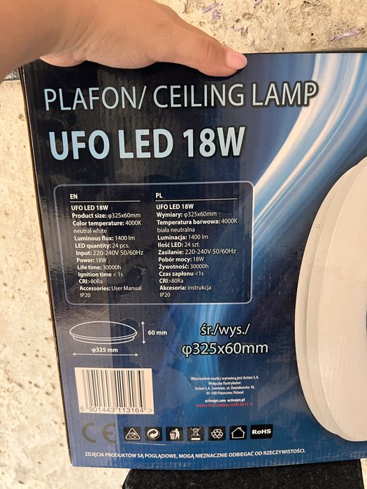 Nowy plafon sufitowy led na 4000k
