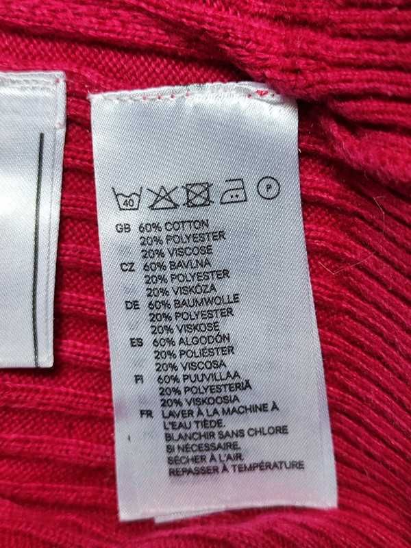 Sweter sweterek l.o.g.g H&M warkocz malinowy 146/152 12 lat różowy