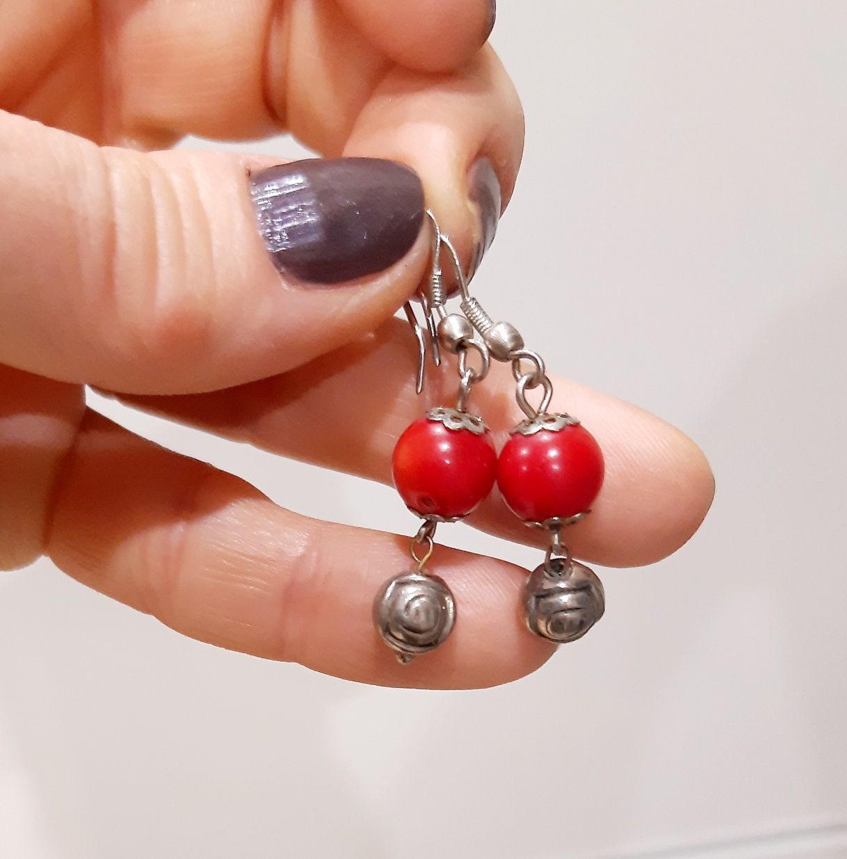 Серьги серебро с кораллами
