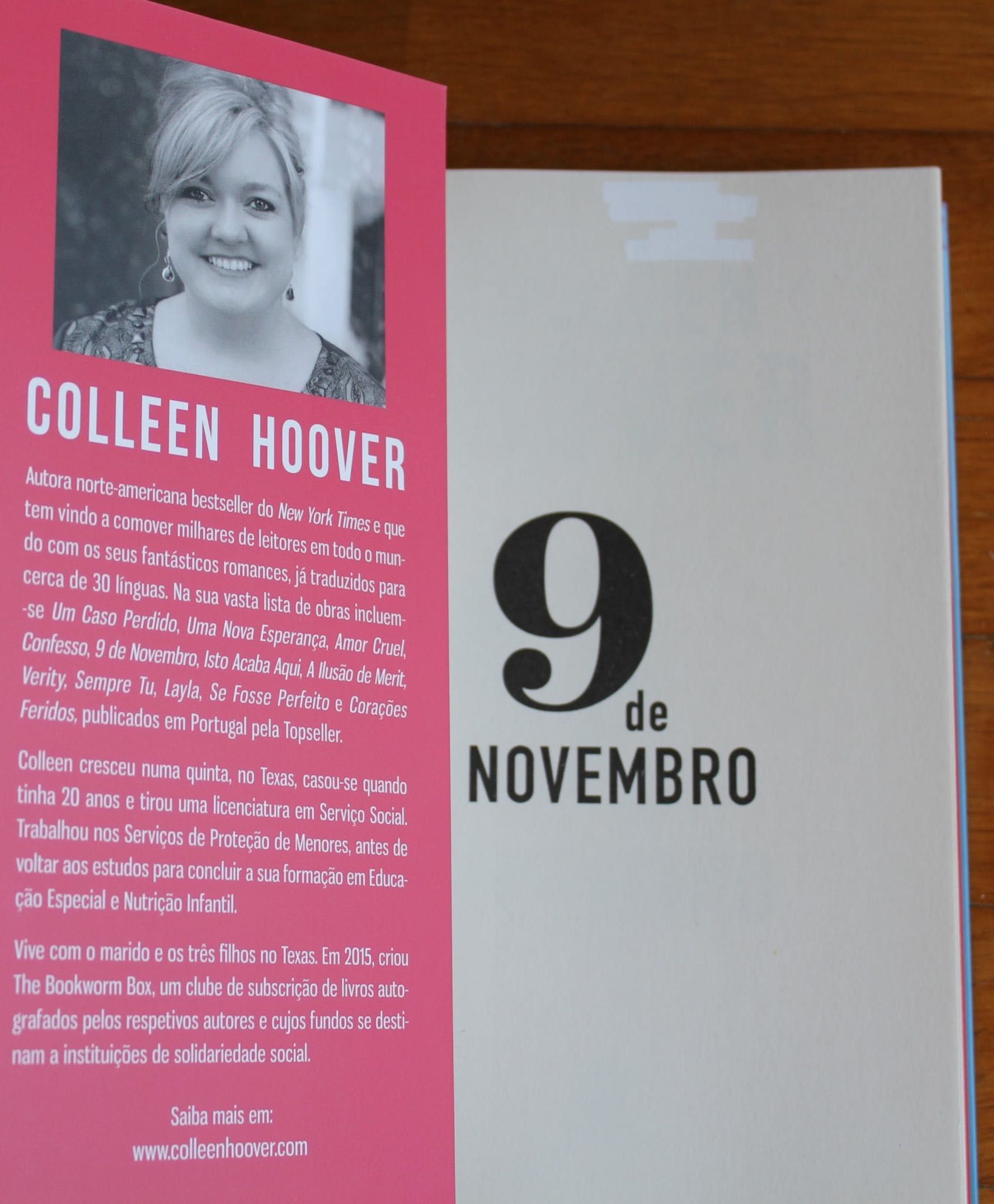 Livro "9 de Novembro", de Colleen Hoover