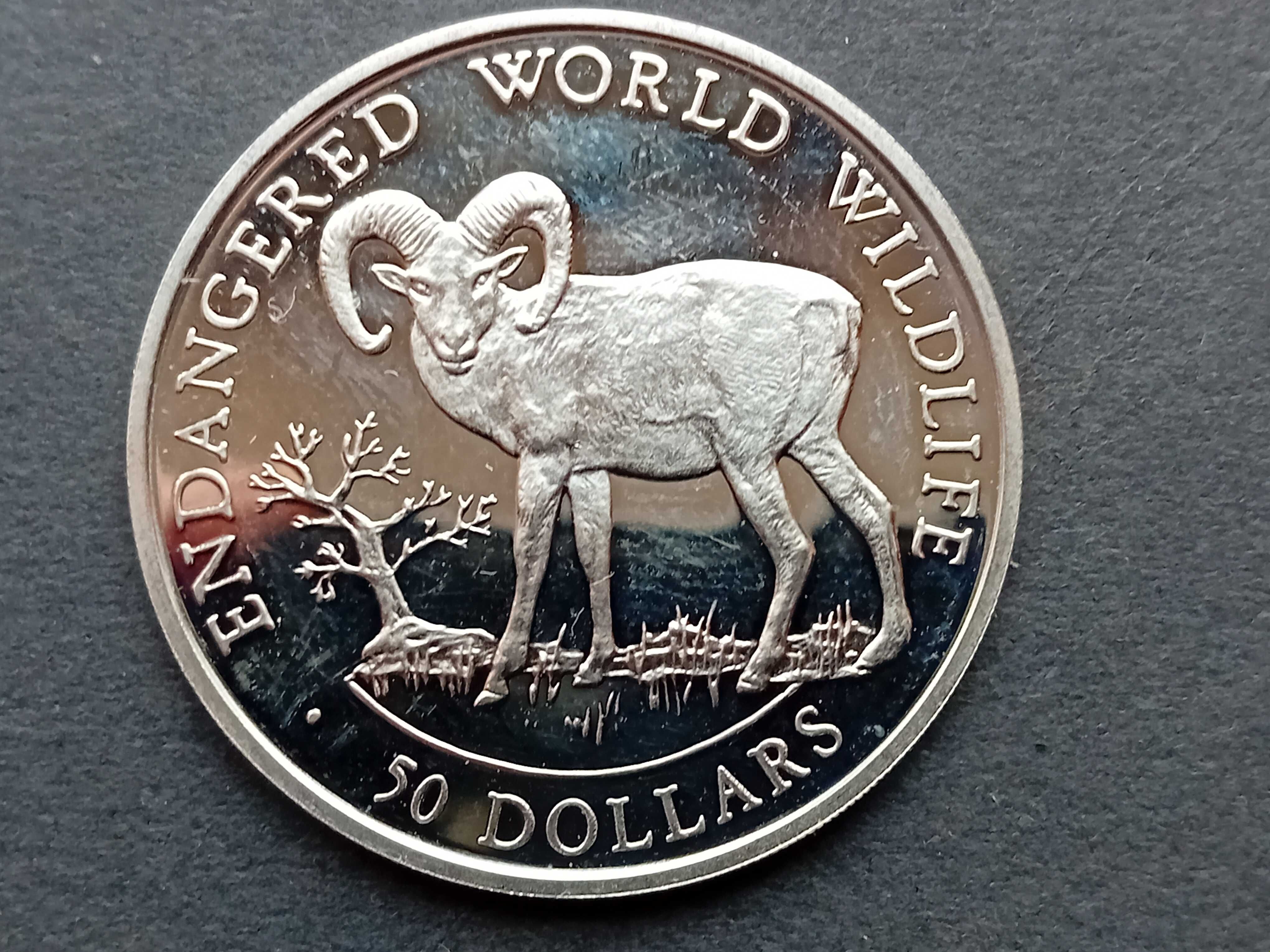 Coleção de 4 moedas prata0,999 50 Dollars Vida Selvagem novas