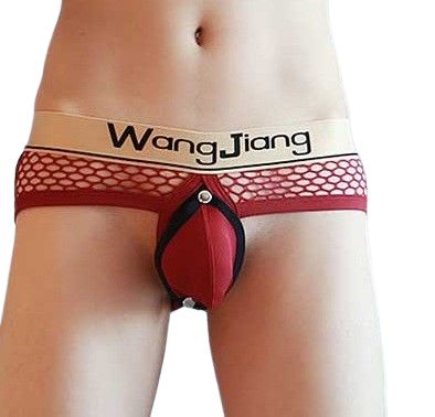 Męskie Siateczkowe Slipy Otwarte Jockstrapy Odpinany Przód - S
