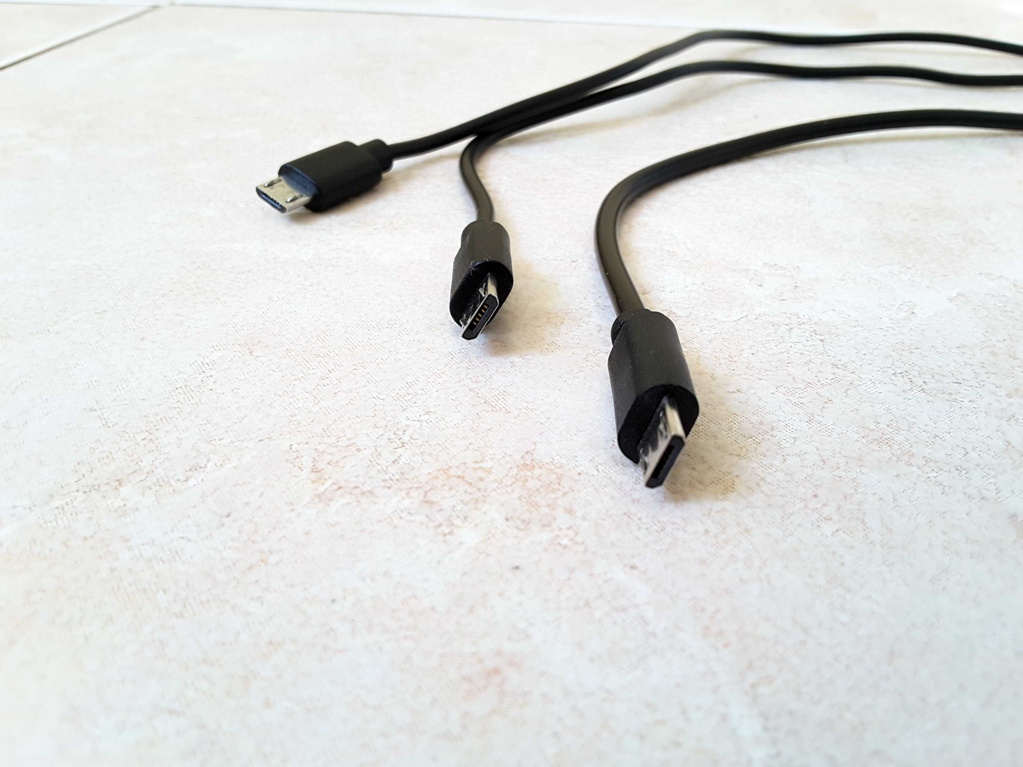 Kable micro USB  czarne  30 cm długości     3 szt