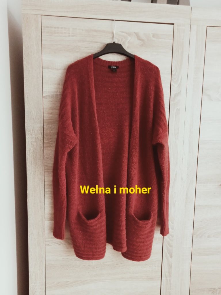 Purpurowy sweter Lindex roz.M wełna i moher