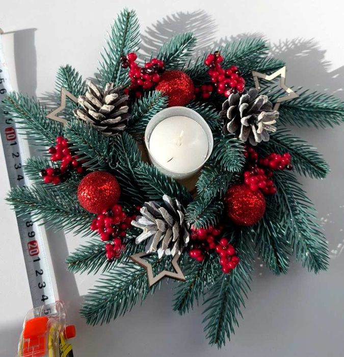 Композиція  Новорічний підсвічник з свічкою Bispol