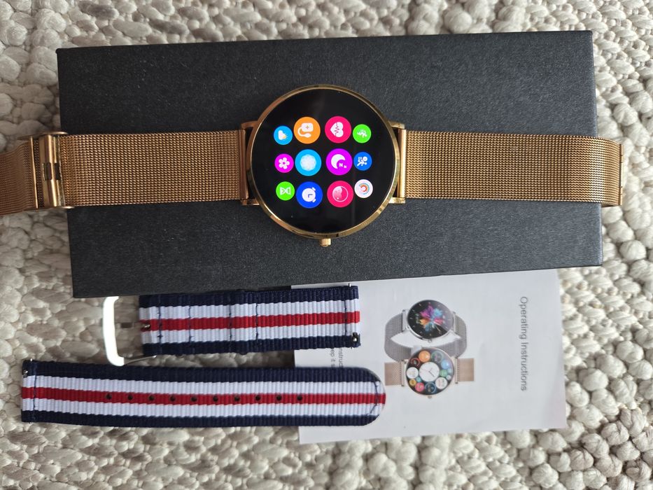 Smartwatch damski Złoty, amoled