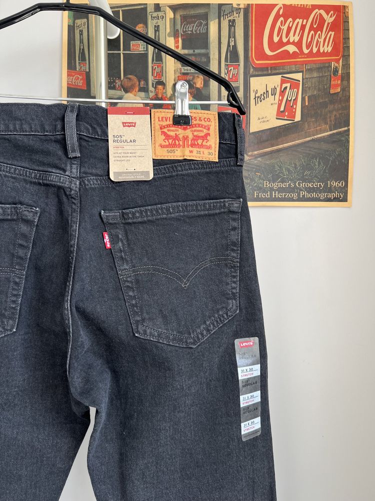 Оригінальні Джинси Levi’s 505 USA  чорні графітові