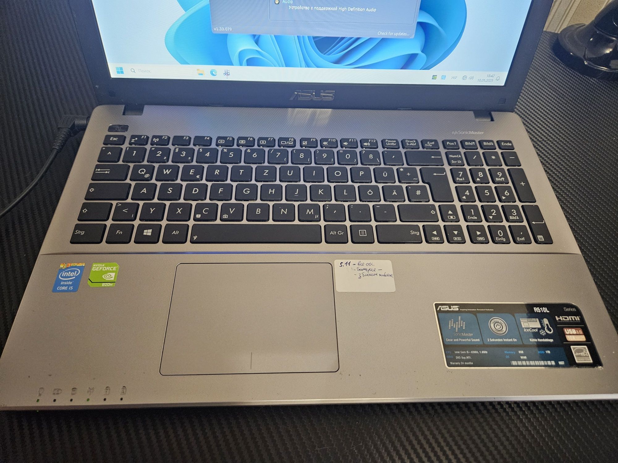Asus 15.6" intel i5 4200U | 8gb ram | Geforce 820M 2gb, 1000gb | s.11