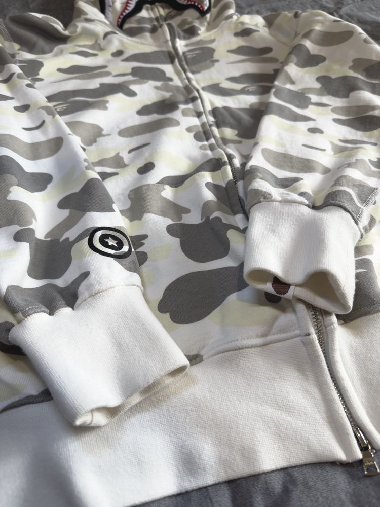 Фул зип худи Bape Shark фосфор