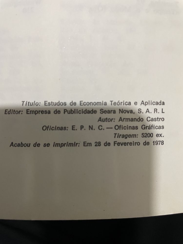 Livro: Estudos de Economia Teórica e Aplicada 2a Edição 1978