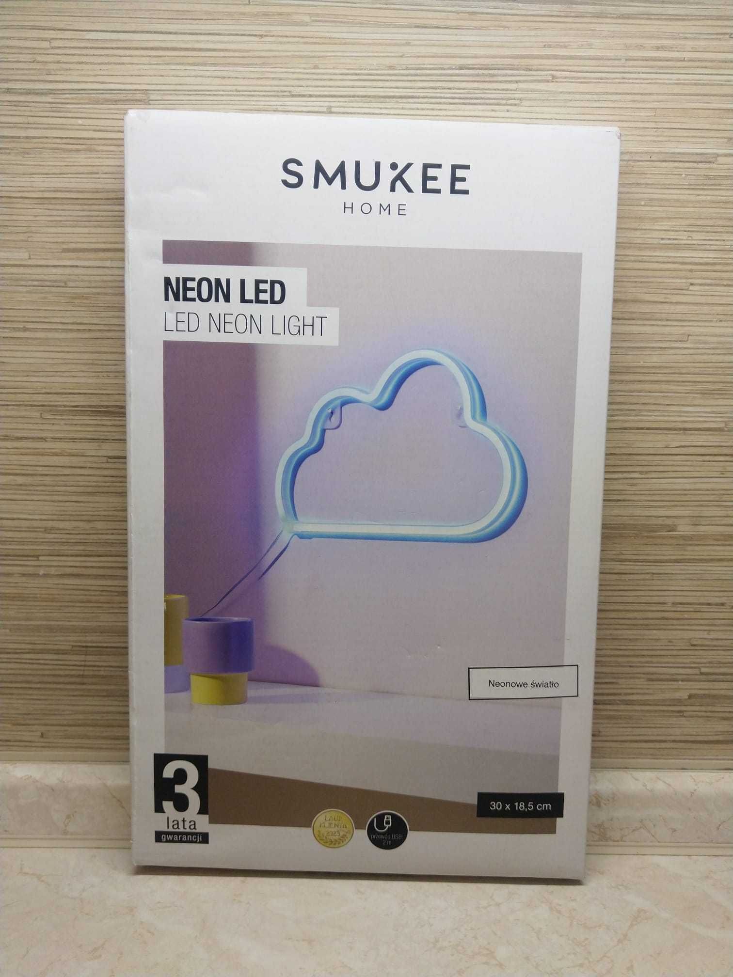 NOWA Neon Chmurka Led Dekoracja Ścienna Lampka USB SMUKEE