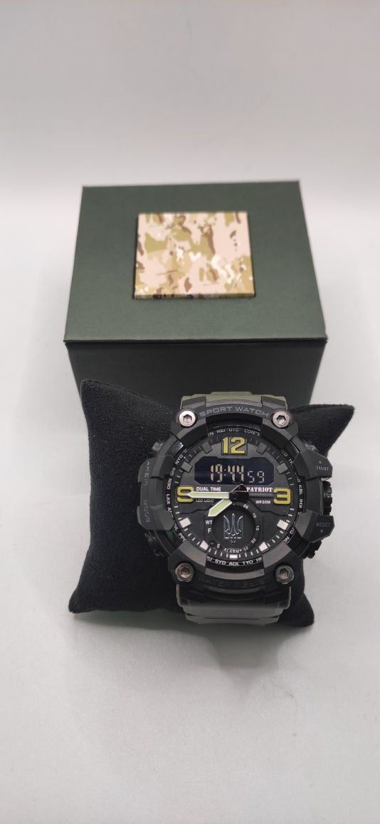 Чоловічий годинник Patriot 003 зелений/чорний Тризуб (003AGUAGD)
