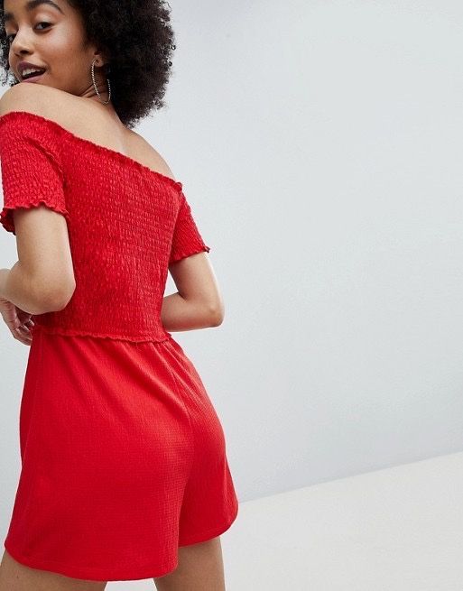 BERSHKA ромпер комбінезон літній червоний шорти топ красный летний S