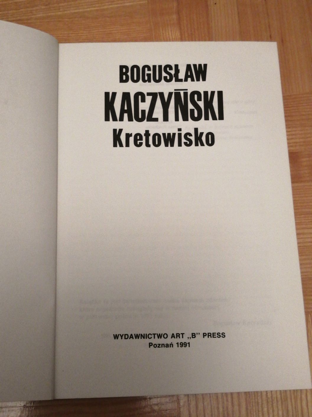 Bogusław Kaczyński Kretowisko z autografem