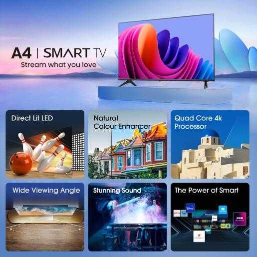 TV 40" LED Hisense 40A4N SmartTV FullHD OS VIDAA U7 4Gb Wi-Fi 2,4GHz
