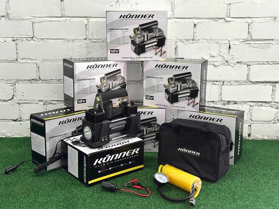 Автомобільний компресор KONER H90 двухпоршневий 90л/хв, Автокомпрессор