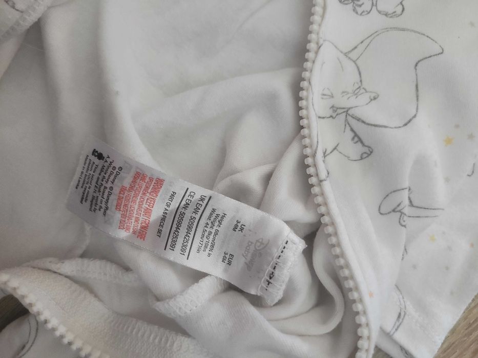 Pajacyk disney baby r. 68 zapinany na zamek