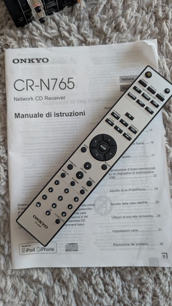 Onkyo CR-N765 Amplituner Stereo WLAN HI-RES FLAC