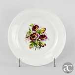Prato raso porcelana europeia, séc. XIX pintado decorado com flores N4