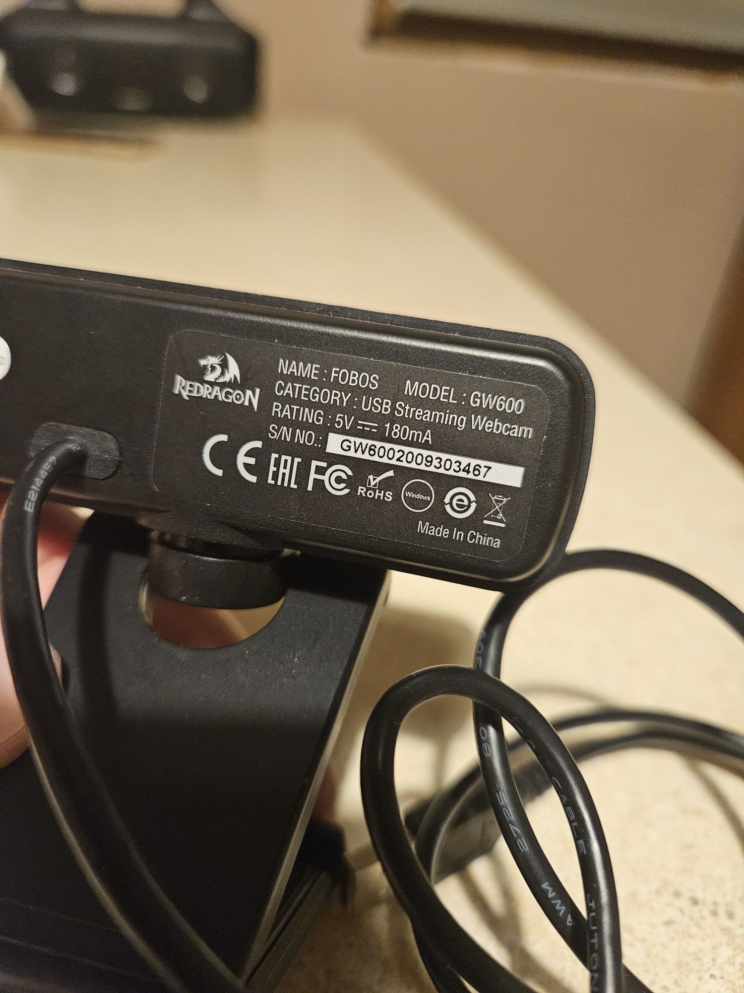 Kamera internetowa kamerka do komputera Skype Redragon Fobos GW600