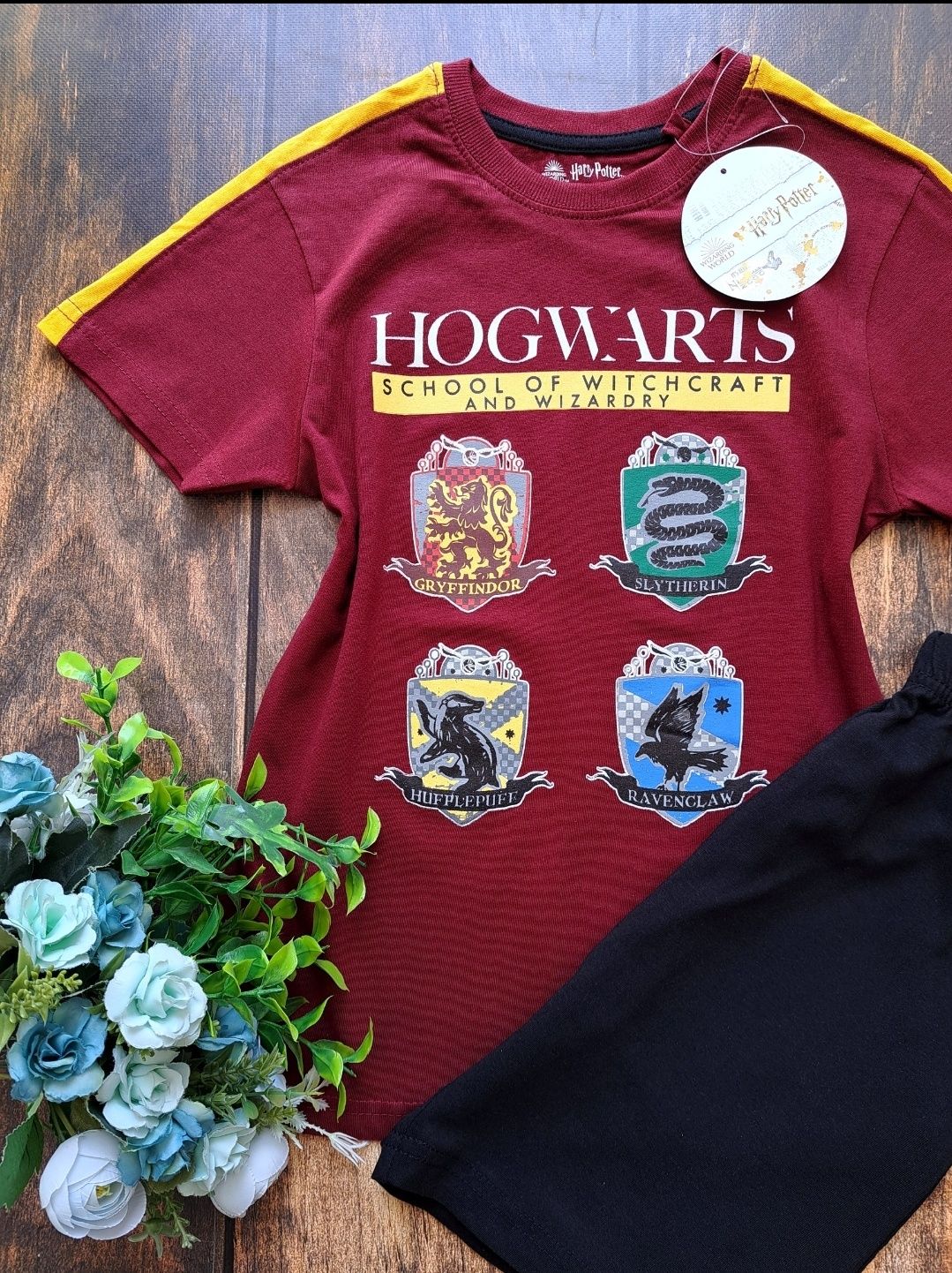 Piżama chłopięca komplet spodenki koszulka Harry Potter rozm. 158