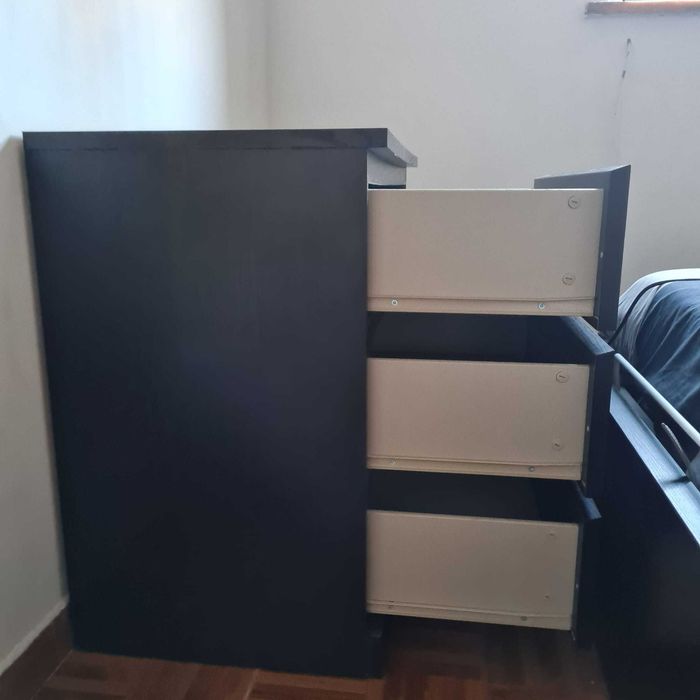 Cómoda MALM c/ 3 gavetas, pret-cast - IKEA