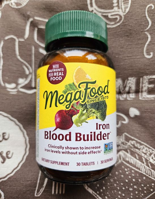 MegaFood Blood Builder залізо бісгліцинат железо iron  30 60 таблеток