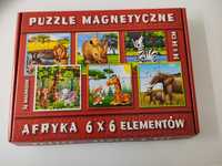 NOWE Puzzle magnesy Afryka 6obrazków