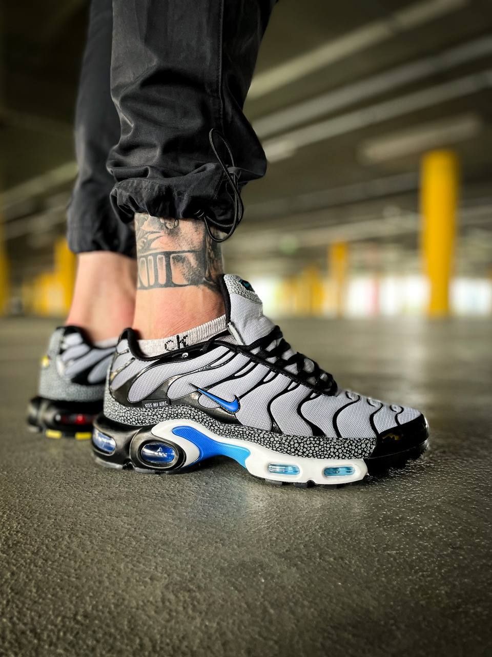 Чоловічі кросівки Nike Air Max Plus Schwarz Grey Blue(літо)