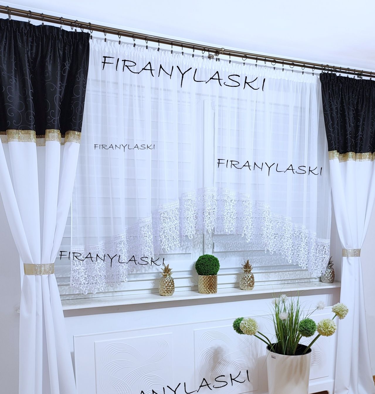 Firana 400x150 Firany Gotowe do pokoju salonu szeroka gipiura