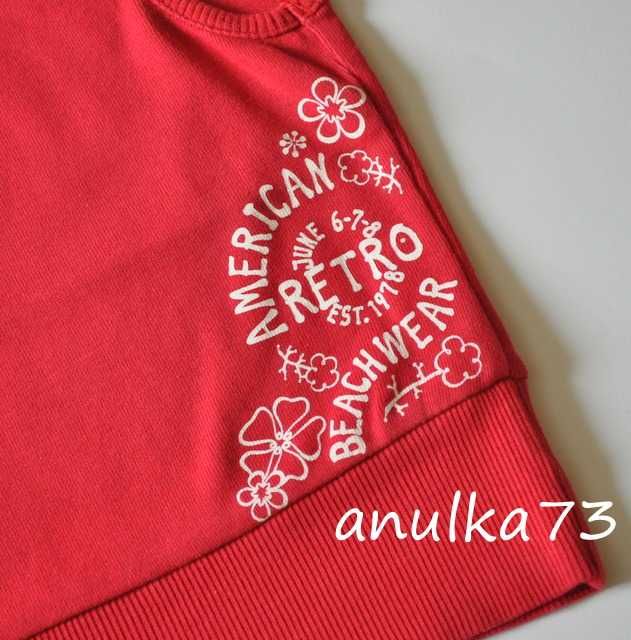 Czerwona bluzeczka retro H&M L.O.G.G. bez rękawków na 4-5 lat 110