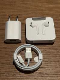 NOWY Oryginalny zestaw Apple iPhone lighting EarPods kabel ładowarka