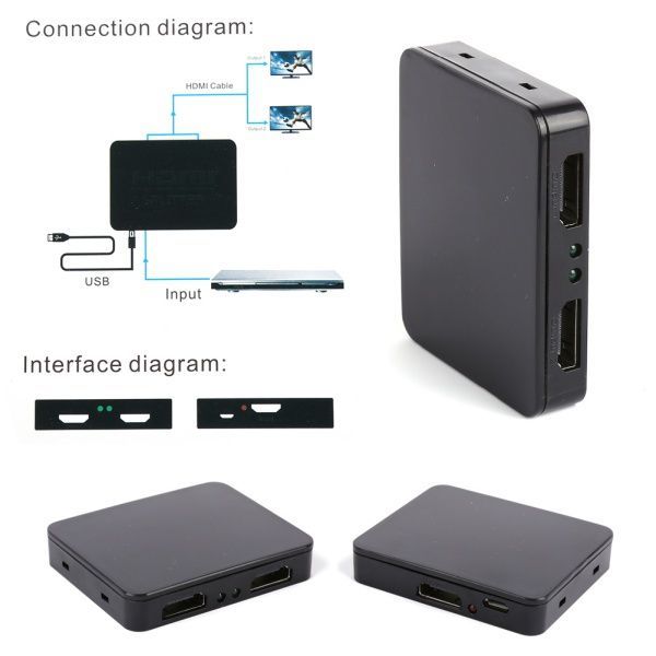 Switcher HDMI 1 entrada 2 saidas. 2 TVs em HDTV