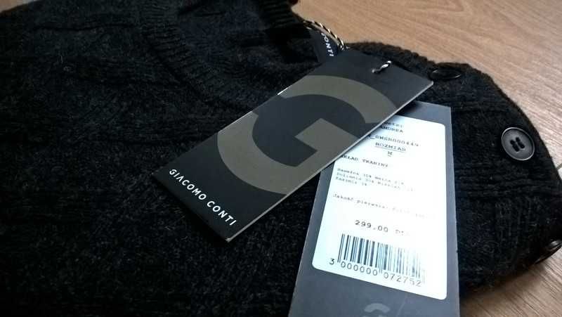 Nowy sweter Giacomo Conti, rozmiar M, kolor grafitowy