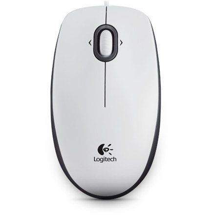 logitech | przenośna mysz optyczna | b100 | biały