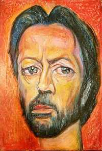 Eric Clapton, obraz, pastel olejny