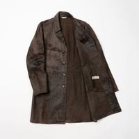 LEONARDO Brown leather coat чоловічий шкіряний плащ