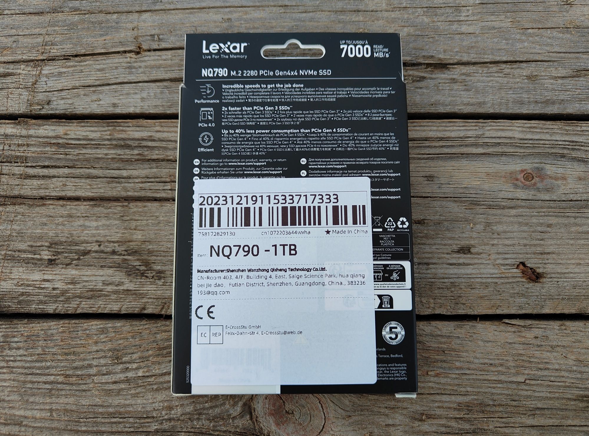 SSD диск Lexar NQ790 1TB M.2 2280 NVMe PCIe 4.0 x4
