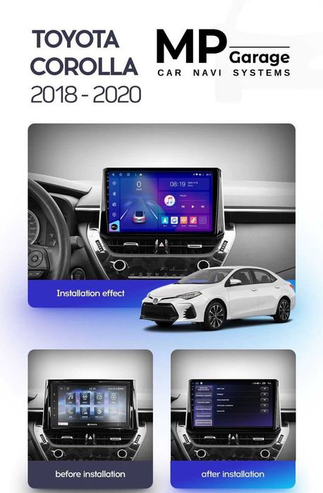 Nawigacja Toyota Corolla/Auris E210 Android11 CarPlay/AA 4G LTE Qled