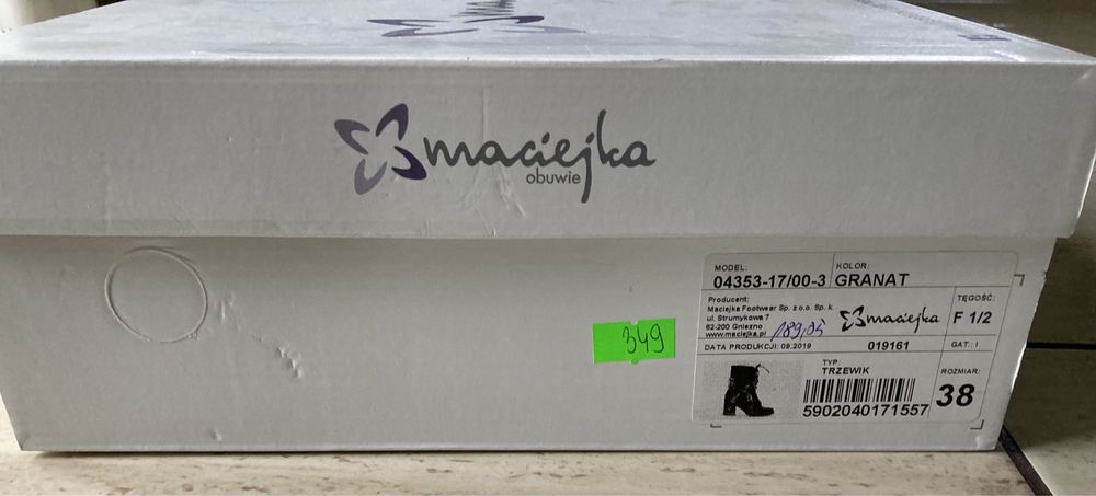 Botki Maciejka rozmiar 38 jak nowe