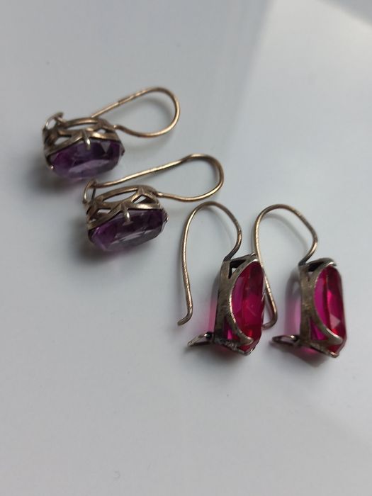 Серьги серебро 875пр звезда