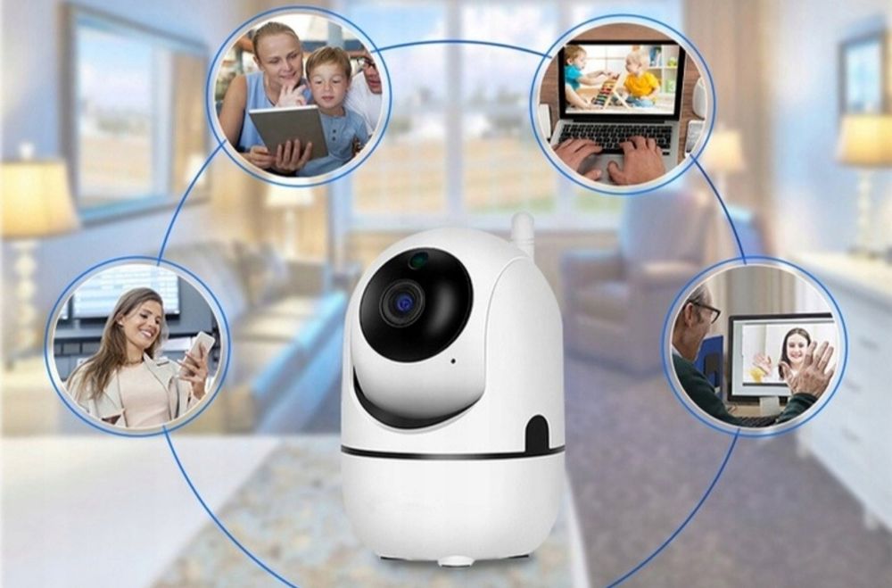 Kamera niania bezprzewodowa FULL HD obrotowa czujnik ruchu Wi-Fi SD