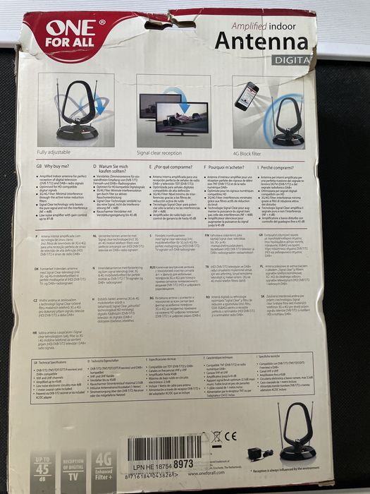 Antena pokojowa ze wzmaczniaczem Signal clear