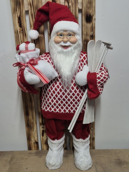 Święty Mikołaj 80 cm biało-czerwony