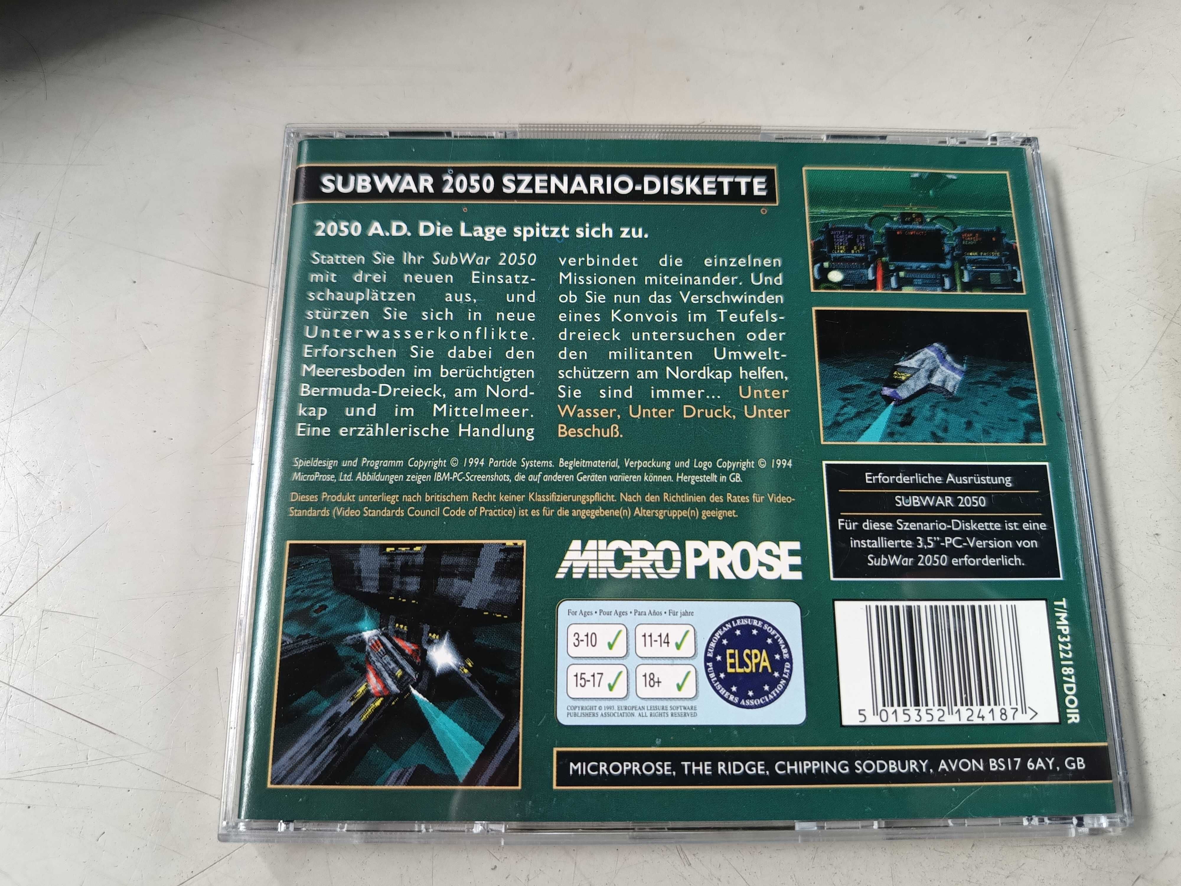 Stara gra na PC "SUBWAR 2050" wyd MicroProse 1993 Made in UK