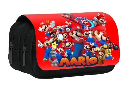 Piórnik Super MARIO BROS Szkolny dwukomorowy Czerwony
