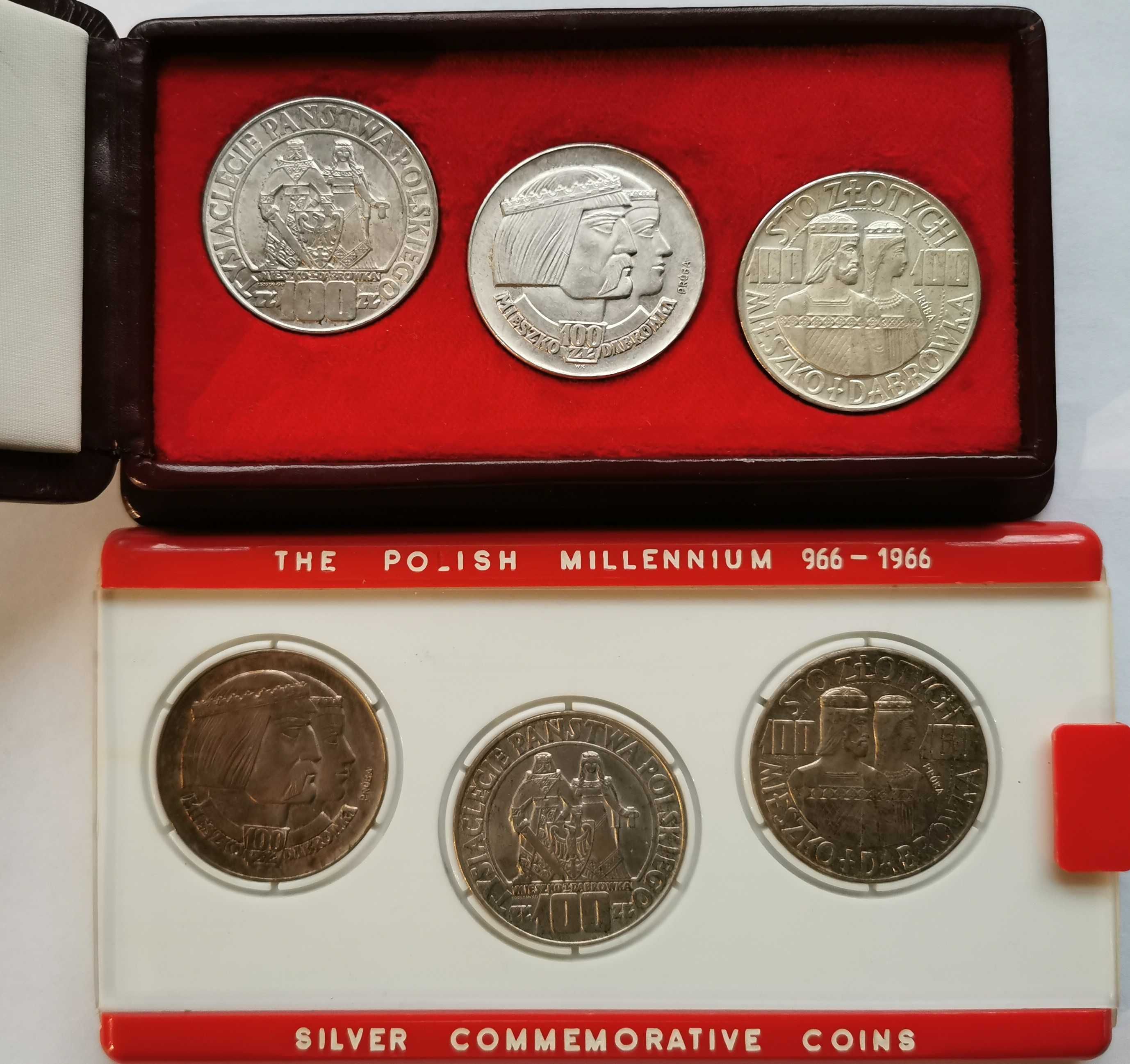 Monety - PRL - Zestaw Mieszko I Dąbrówka 1966r. - 2 Typy Etui